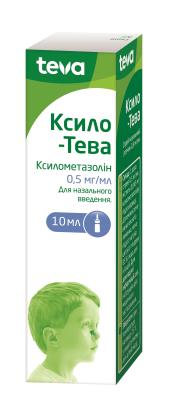 Ксило-Тева спрей наз., р-р 0.5 мг/мл по 10 мл во флак. стекл. с дозат.