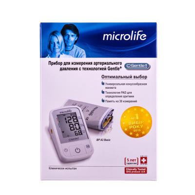 ТОНОМЕТР Microlife ВР A 2 Basic автоматический голосовой с адаптер.