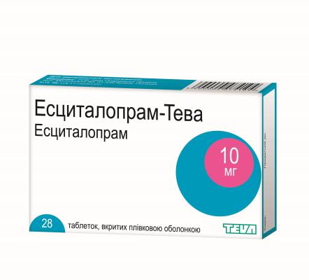 Эсциталопрам-Тева таблетки, п/плен. обол. по 10 мг №28 (14х2)