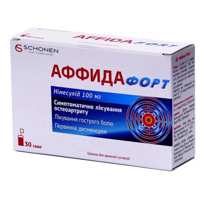 Аффида форт-нимесулид гранулы д/ор. сусп. 100 мг/2 г по 2 г №30 в саше