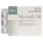 Метамин SR таблетки прол./д. по 500 мг №90 (15х6)