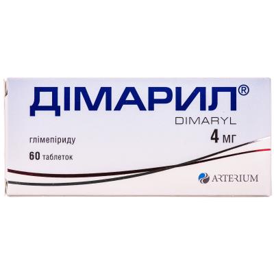 Димарил таблетки по 4 мг №60 (10х6)