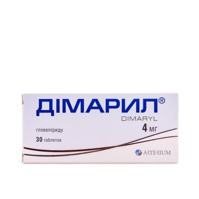 Димарил таблетки по 4 мг №30 (10х3)