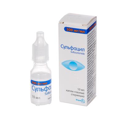 Сульфацил капли глаз. 300 мг/мл по 10 мл во флак.