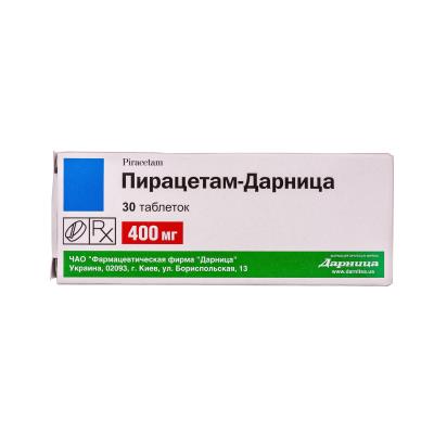 Пирацетам-Дарница таблетки по 400 мг №30 (10х3)
