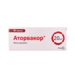 Аторвакор таблетки, п/о по 20 мг №40 (10х4)