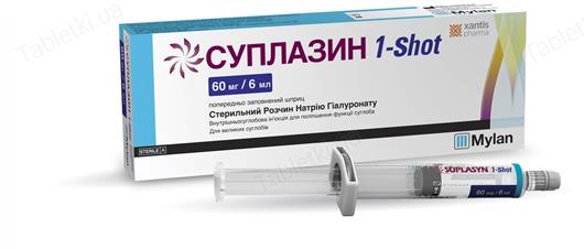 СУПЛАЗИН 1-SHOT раствор д/ин. 60 мг/6 мл по 6 мл №1 в предвар. запол. шпр.