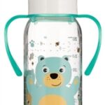 Бутылочка Canpol Babies “Цветная ферма” BRA Free 11/845 с рисунком и ручкой, 250 мл