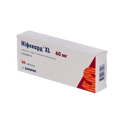 Нифекард XL таблетки, п/плен. обол. по 60 мг №30 (10х3)