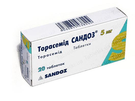Торасемид Сандоз таблетки по 5 мг №20 (10х2)