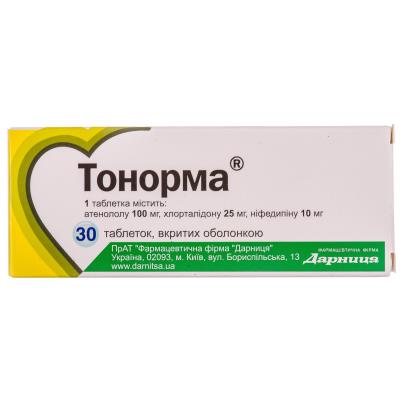 Тонорма таблетки, п/о №30 (10х3)