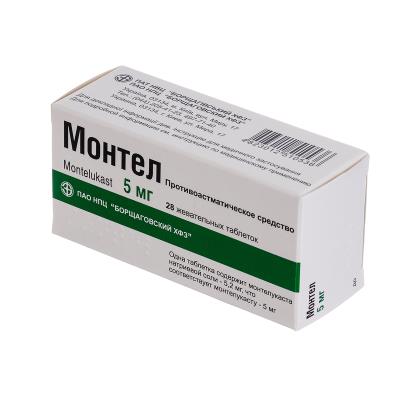 Монтел таблетки жев. по 5 мг №28 (7х4)