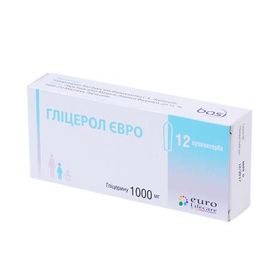 Глицерол евро суппозитории рект. по 1000 мг №12 (6х2)