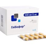 Глибофор таблетки, п/плен. обол. по 500 мг/5 мг №60 (10х6)